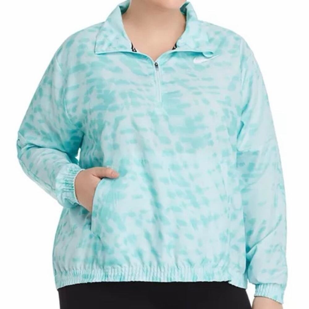 Nike Dri-FIT Lightweight Abstract Teal Running Jacket Size Small Like new